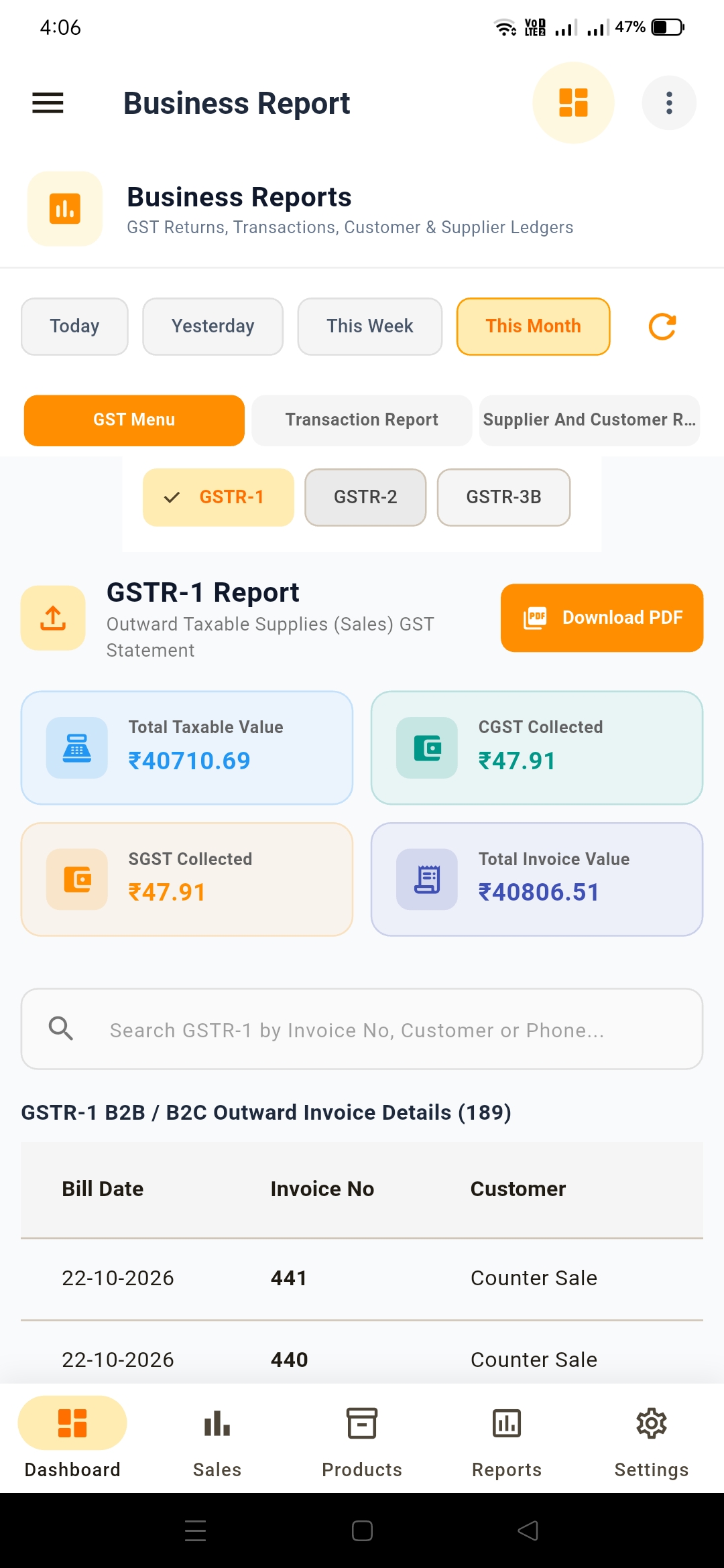 Saleox POS Business Performance Reports